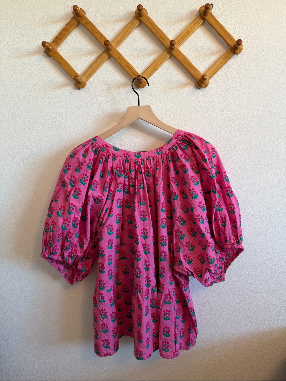 Printfresh Pink Floral Peasant Blouse - Picture 9 of 16